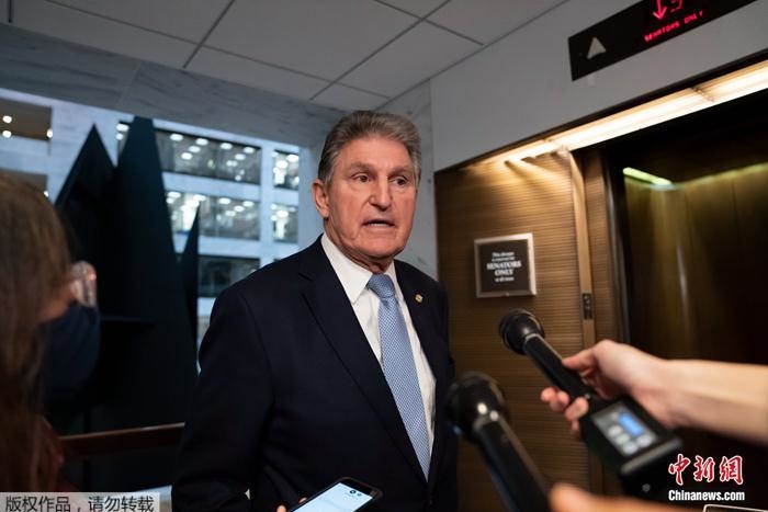 資料圖：美國民主黨籍參議員曼欽。