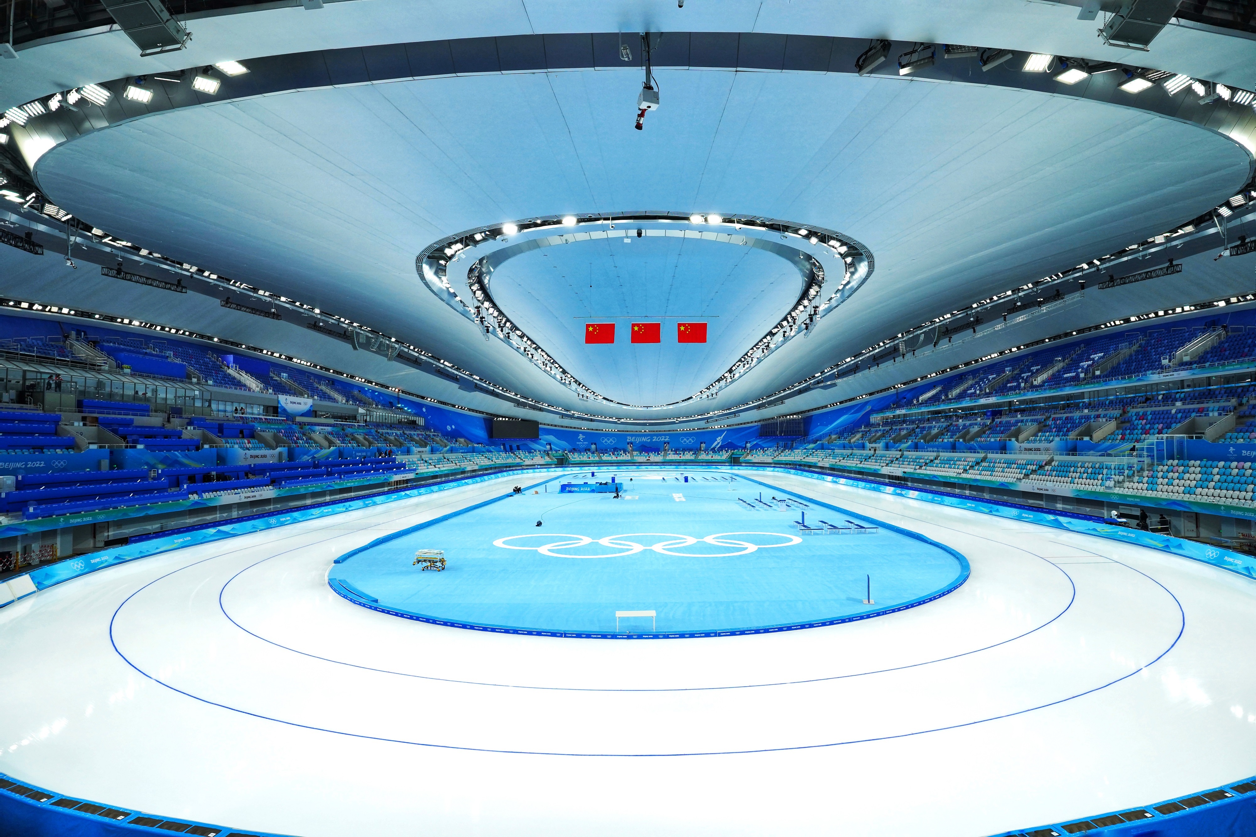 △國家速滑館，2022年1月4日，習(xí)近平總書記到這里調(diào)研。(圖/總臺國廣記者李晉拍攝)