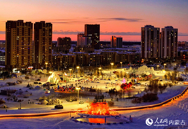 2024年12月20日拍攝的呼倫貝爾市城市越野滑雪公園景色（無(wú)人機(jī)照片）。王正攝