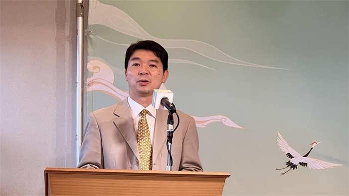 中國(guó)駐東京旅游辦事處主任歐陽(yáng)安致辭。中國(guó)駐東京旅游辦事處供圖