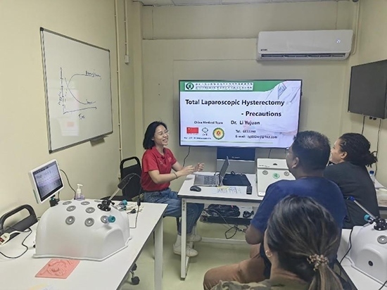 培訓(xùn)現(xiàn)場。第18期援圭亞那醫(yī)療隊供圖