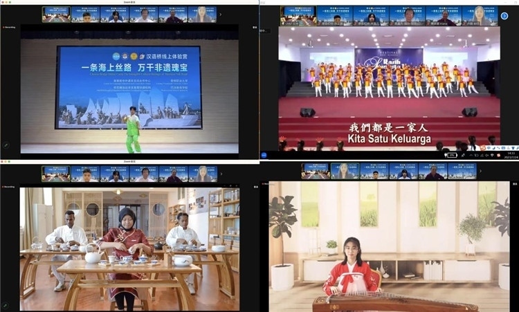 圖為開營(yíng)儀式上兩國(guó)營(yíng)員表演精彩節(jié)目。黎明職業(yè)大學(xué)供圖