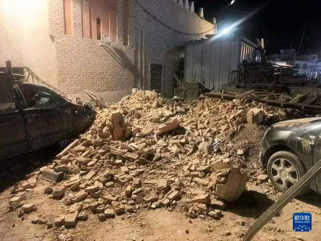 這是9月9日在摩洛哥南部城市馬拉喀什拍攝的震后景象。新華社發(fā)