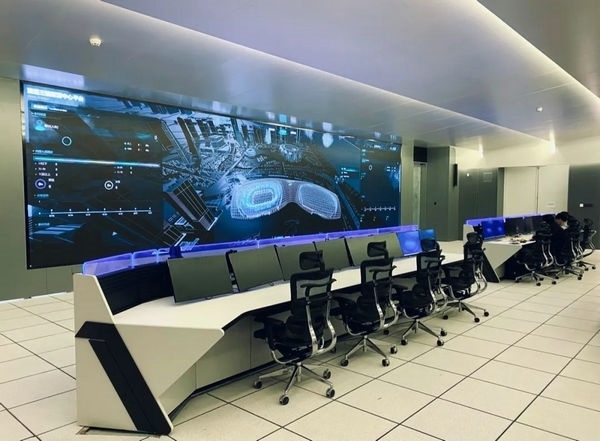 杭州奧體中心游泳館內(nèi)智慧可視化平臺(tái)。 圖片來(lái)源：場(chǎng)館建設(shè)方