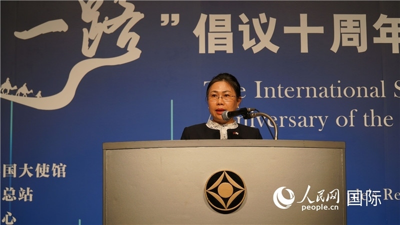 老撾駐日大使安拉萬發(fā)言。人民網(wǎng) 蔣曉辰攝