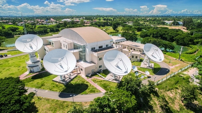 2016年8月1日拍攝的老撾首都萬象的老撾一號通信衛(wèi)星地面站全景。