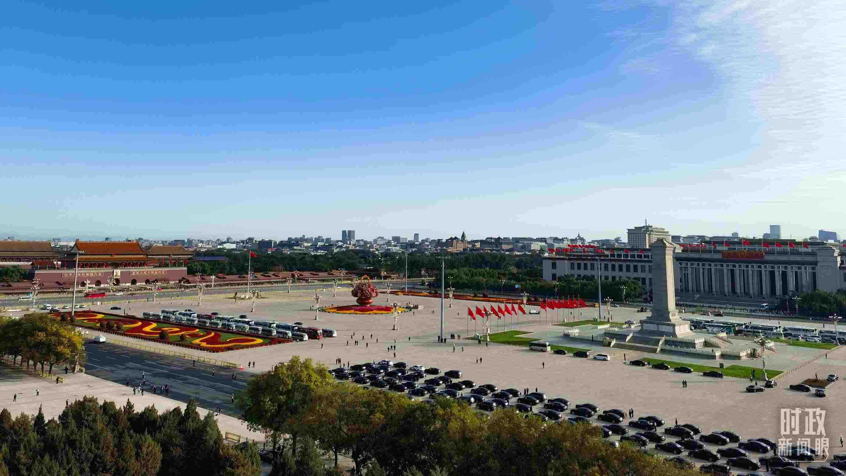 △18日的天安門廣場。（總臺央視記者周志國拍攝）