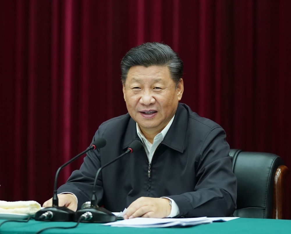 2019年9月18日上午，中共中央總書記、國家主席、中央軍委主席習近平在鄭州主持召開黃河流域生態(tài)保護和高質(zhì)量發(fā)展座談會并發(fā)表重要講話。新華社記者 謝環(huán)馳 攝