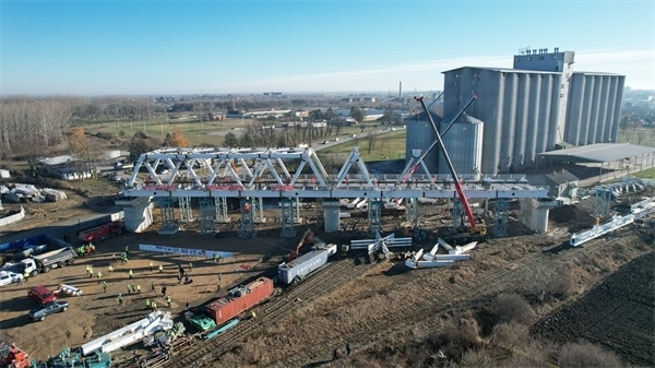 維爾巴斯特大橋鳥瞰。 匈塞鐵路中方聯(lián)營體供圖