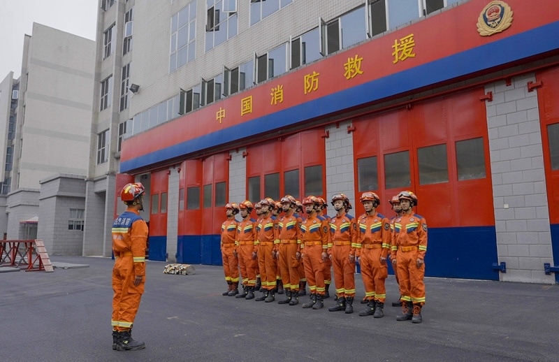 集結(jié)列隊。受訪者供圖