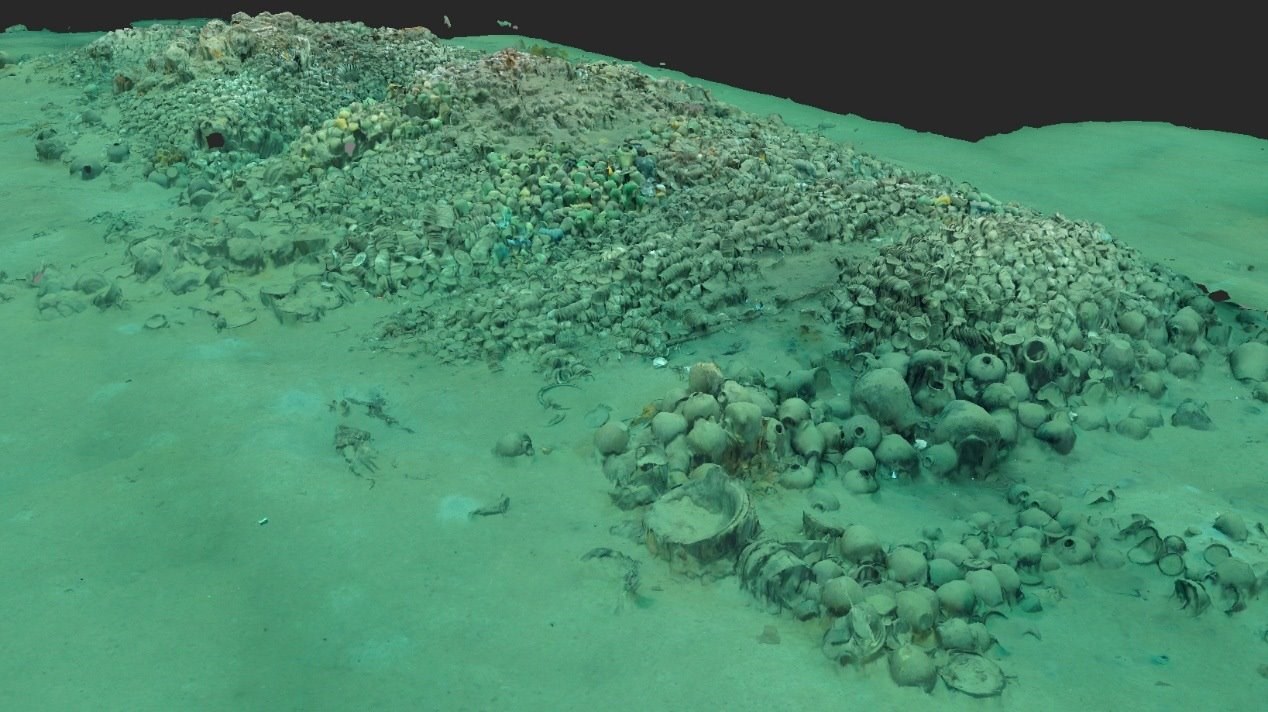 南海西北陸坡一號沉船遺址核心區(qū)三維圖。國家文物局供圖