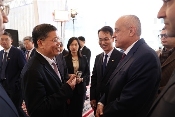 李永明同埃及住房部副部長會談交流。主辦方供圖