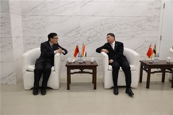 李永明同埃及趙劉慶公參會談交流。主辦方供圖