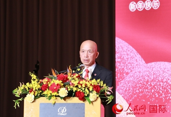 全華聯(lián)理事長(zhǎng)賀乃和致辭。人民網(wǎng) 許可攝