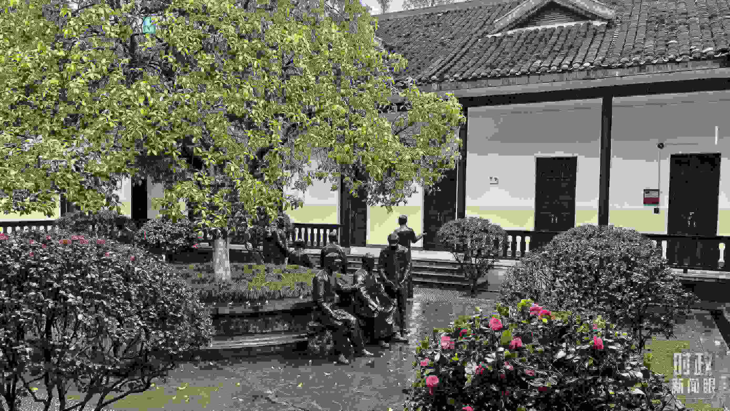 △湖南第一師范學(xué)院（城南書院校區(qū)）校園里。（總臺(tái)央視記者趙化拍攝）