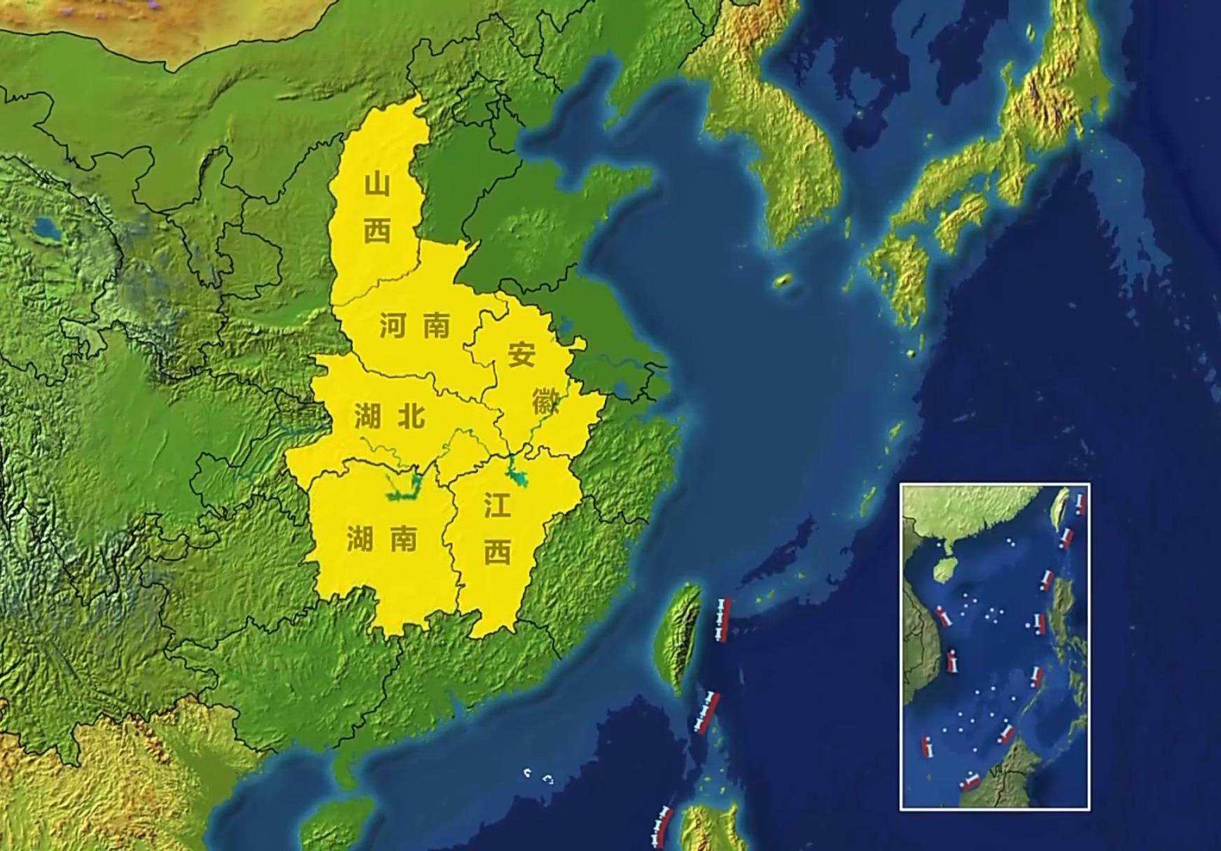 △中部地區(qū)包括晉皖贛豫鄂湘6省。