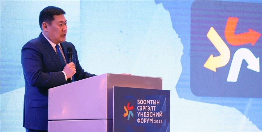 1.奧云額爾登總理致辭。圖片來源：蒙政府官網(wǎng)