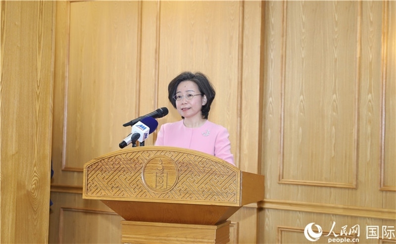 沈敏娟大使致辭。人民網(wǎng)記者 霍文攝