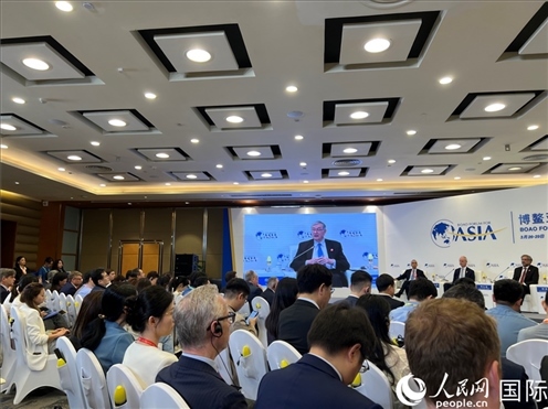 3月27日，博鰲亞洲論壇2024年年會“全球地緣政治展望”分論壇現(xiàn)場。人民網 艾里士攝