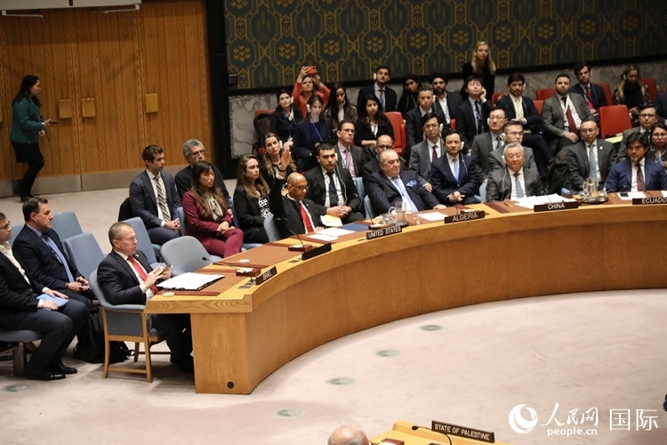 4月18日，安理會投票現(xiàn)場，12個成員投贊成票。 人民網(wǎng)記者 李志偉攝