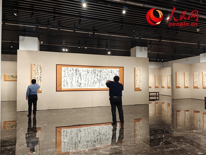 觀眾正在參觀展覽。人民網(wǎng)記者 韋衍行攝