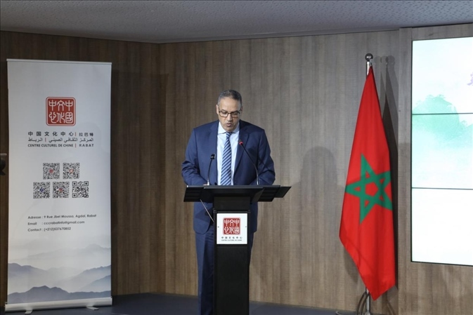 摩洛哥青年、文化和新聞部秘書長邁斯歐迪致辭，摩洛哥中國文化中心供圖
