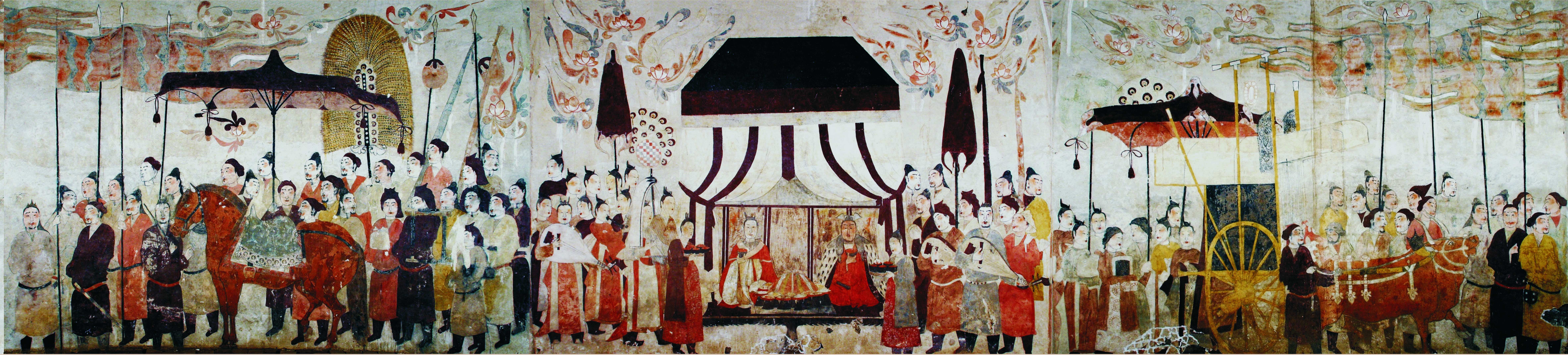 這是徐顯秀墓室壁畫展開(kāi)圖。太原北齊壁畫博物館供圖