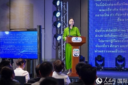 中國(guó)駐泰國(guó)大使館公使銜參贊常禹萌致辭。（普拉維攝）