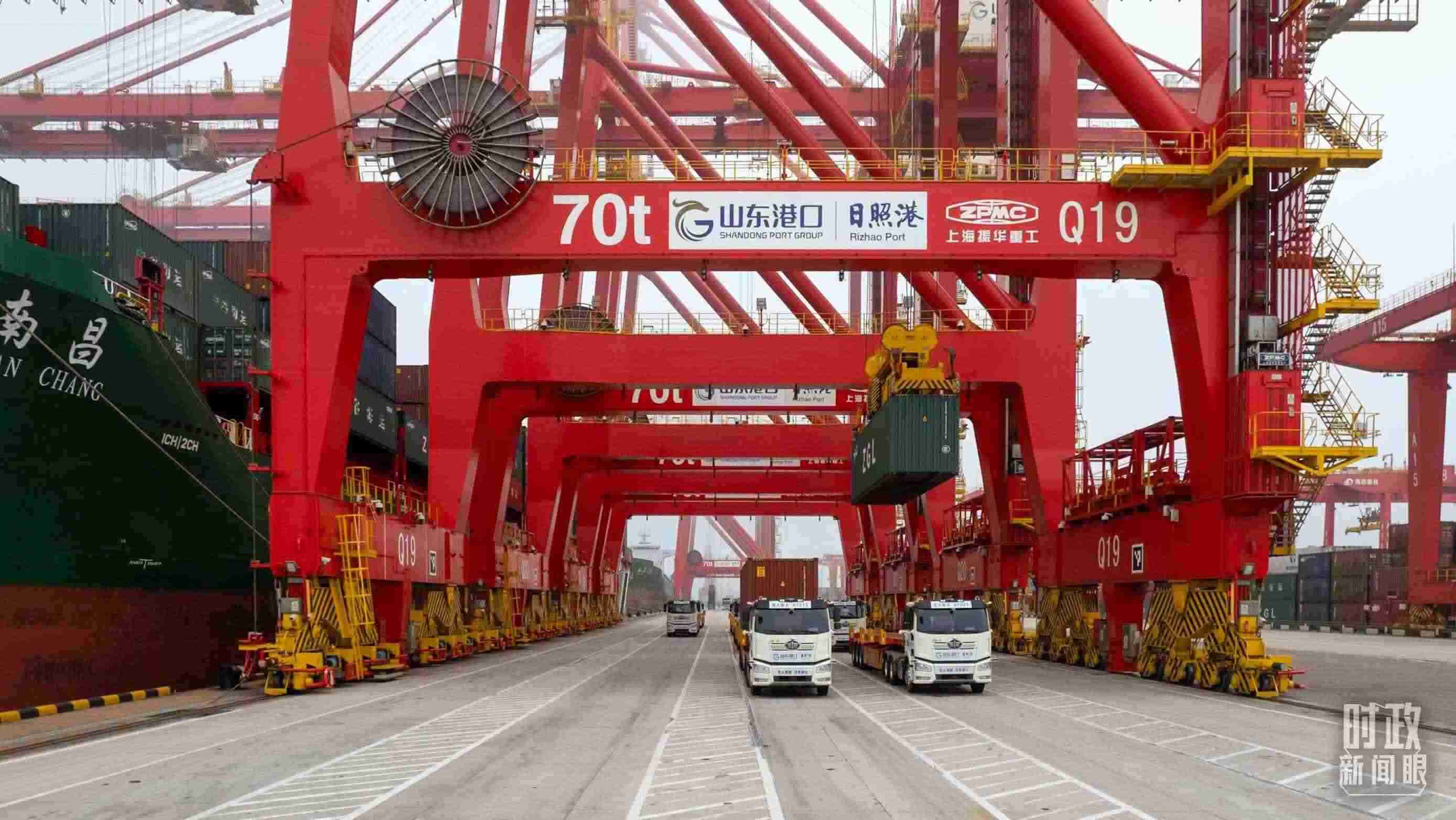 山東日照港。（總臺國廣記者李晉拍攝）