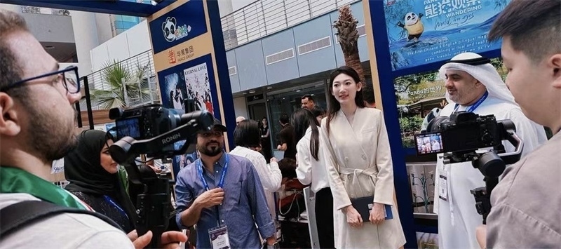 中國聯(lián)合展臺(tái)引發(fā)阿拉伯媒體關(guān)注。主辦方供圖