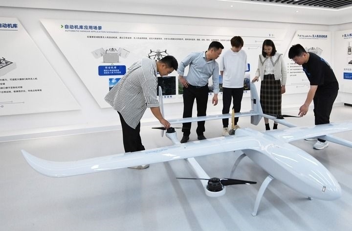 這是中科安飛（合肥）科技有限公司生產(chǎn)的無人機(jī)產(chǎn)品。（2024年5月16日攝）新華社發(fā)（郭如琦 攝）