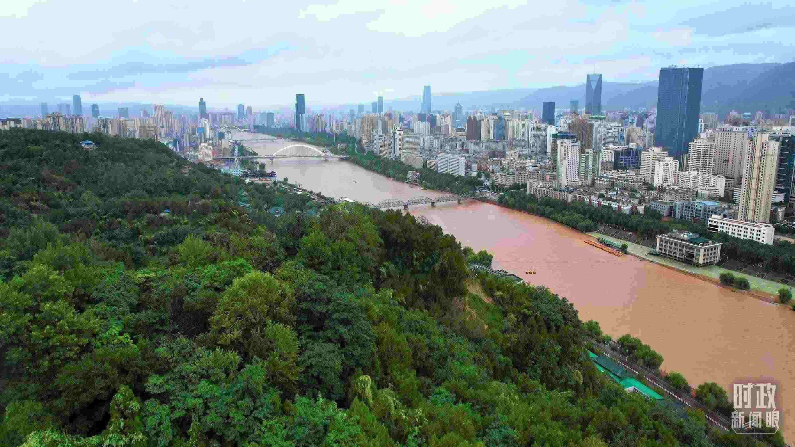 △黃河蘭州段。（總臺央視記者范凱拍攝）