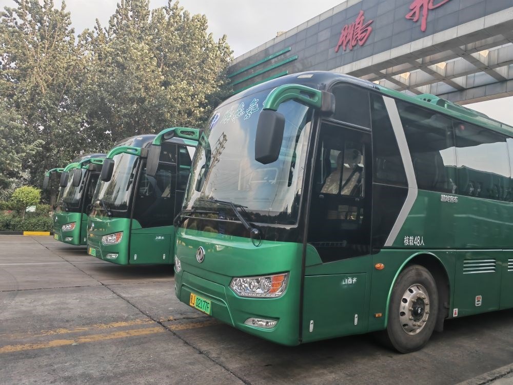 2024年9月4日拍攝的鵬飛集團的氫能大巴車。新華社記者 王勁玉 攝