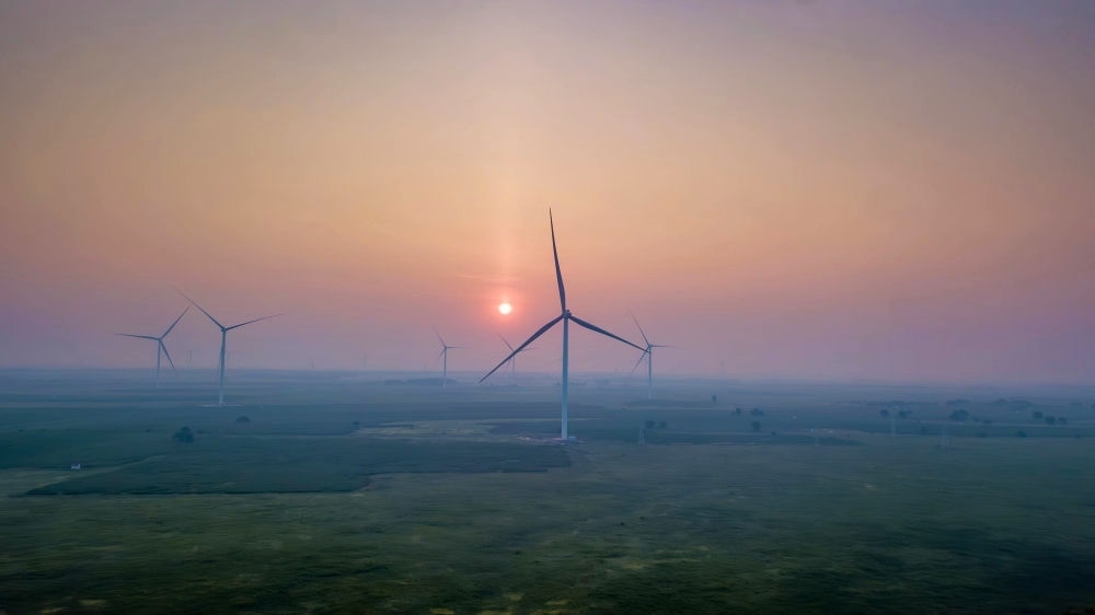 內(nèi)蒙古通遼市238萬千瓦風電基地。（受訪者供圖）