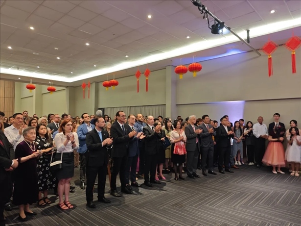 圖為招待會(huì)現(xiàn)場(chǎng)。 中國(guó)駐累西腓總領(lǐng)館供圖