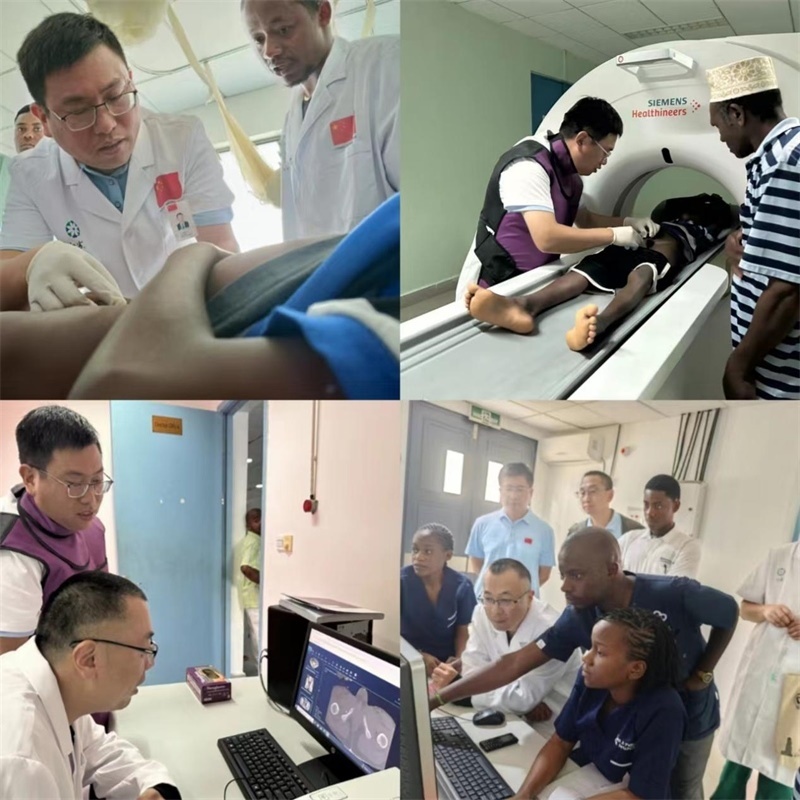 中國援桑醫(yī)療隊多科室專家與當?shù)蒯t(yī)生共同為患者檢查。中國援桑醫(yī)療隊 供圖