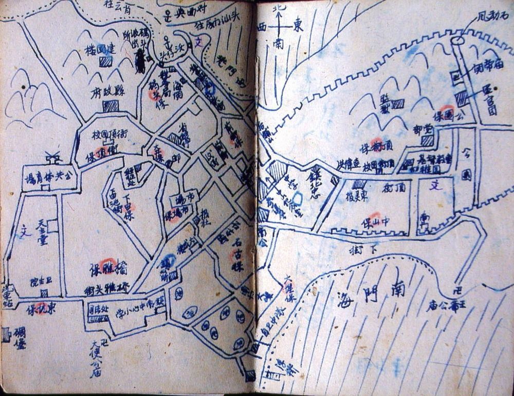 谷文昌在筆記本上繪制的東山建設(shè)規(guī)劃圖（資料照片）。