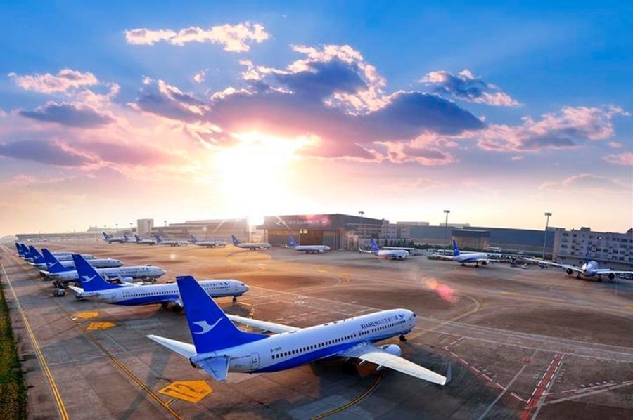 這是如今廈門航空的機隊照片。（廈門航空有限公司供圖）