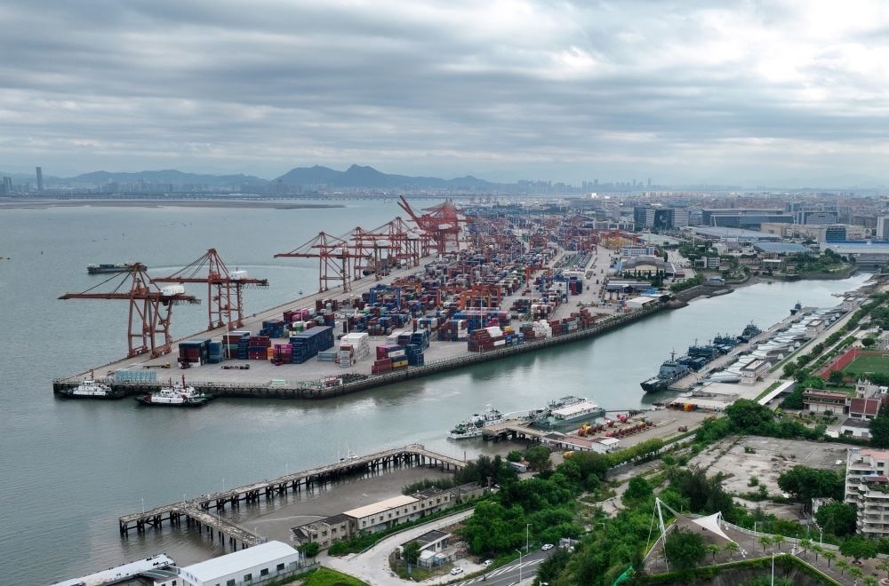 這是中國(guó)（福建）自由貿(mào)易試驗(yàn)區(qū)廈門片區(qū)內(nèi)的廈門海天碼頭（2024年9月4日攝）。