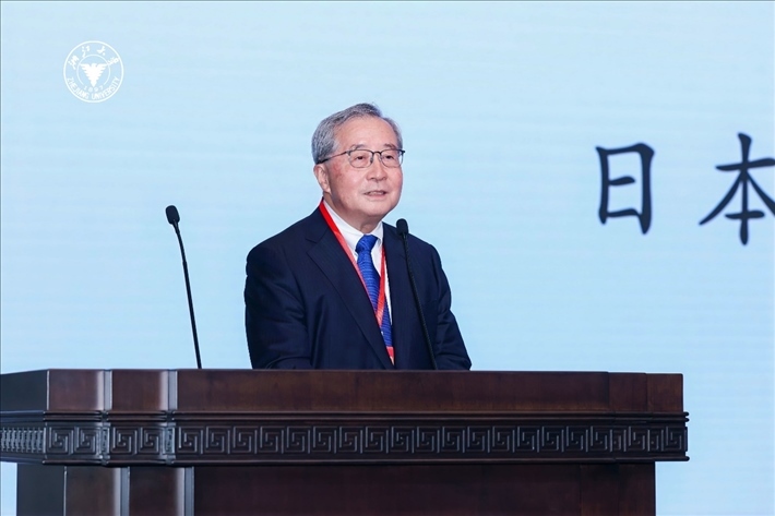 日本財團(tuán)理事長尾形武壽在閉幕式上致辭。浙江大學(xué)供圖