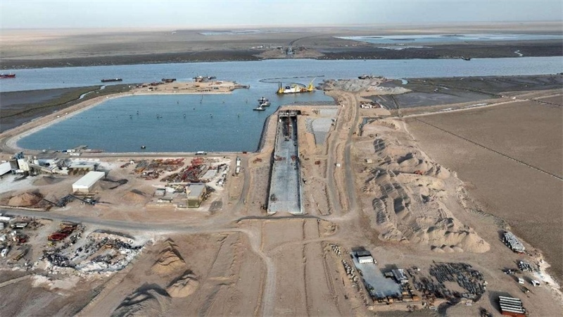 施工現(xiàn)場(chǎng)一景。中交天津航道局有限公司供圖