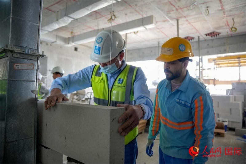 砌墻。人民網(wǎng)塔里克·易卜拉欣攝