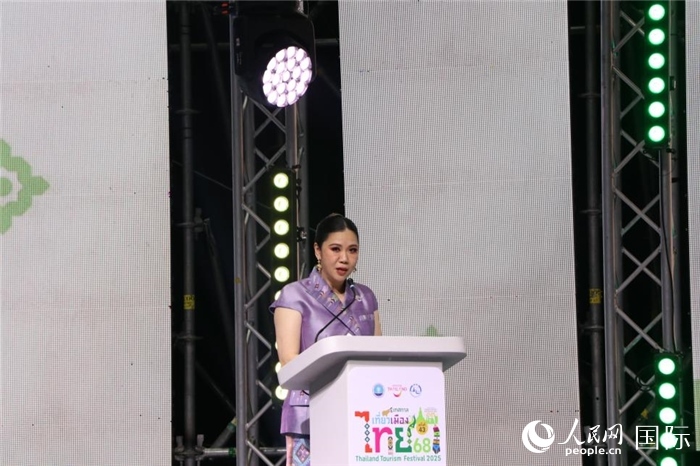 泰國旅游局局長塔佩妮在開幕式上致辭。朱瀟逸攝