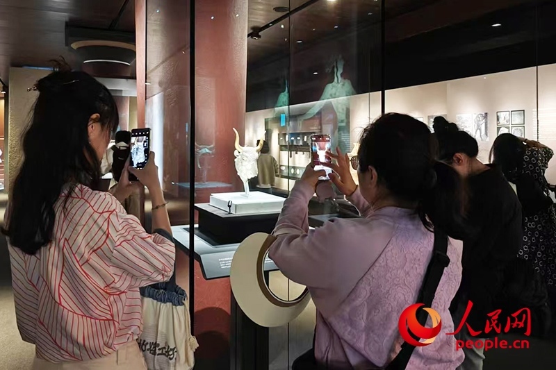 觀眾在故宮博物院參觀展覽。人民網(wǎng)記者 韋衍行攝