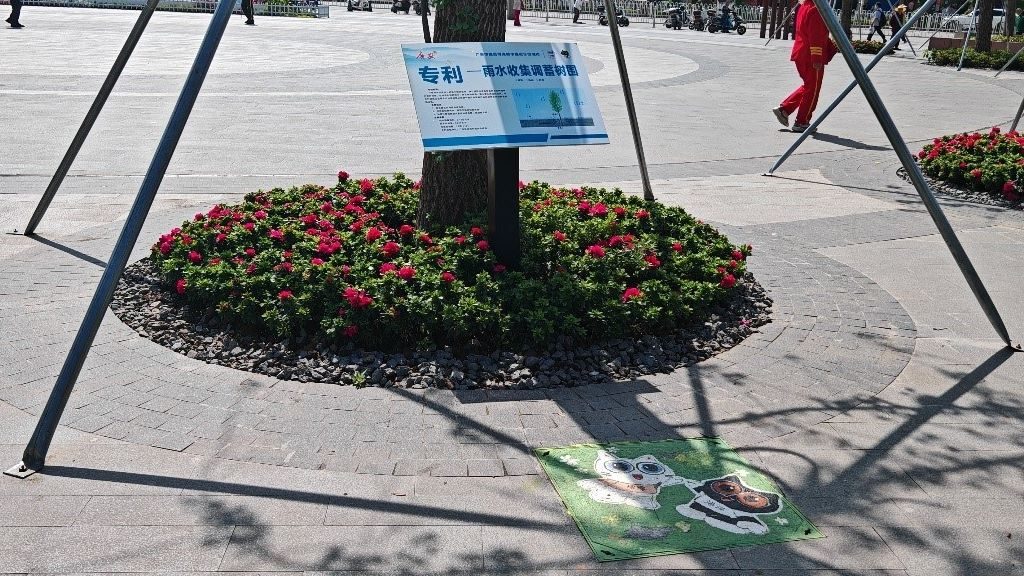 廣安“雨水收集調(diào)蓄樹池”，已在市內(nèi)公園落地運(yùn)用。受訪者供圖