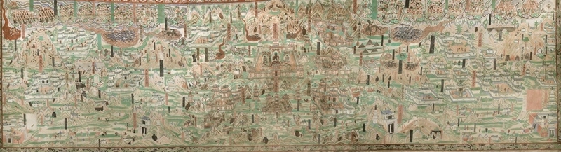 莫高窟第61窟內(nèi)的《五臺山圖》。