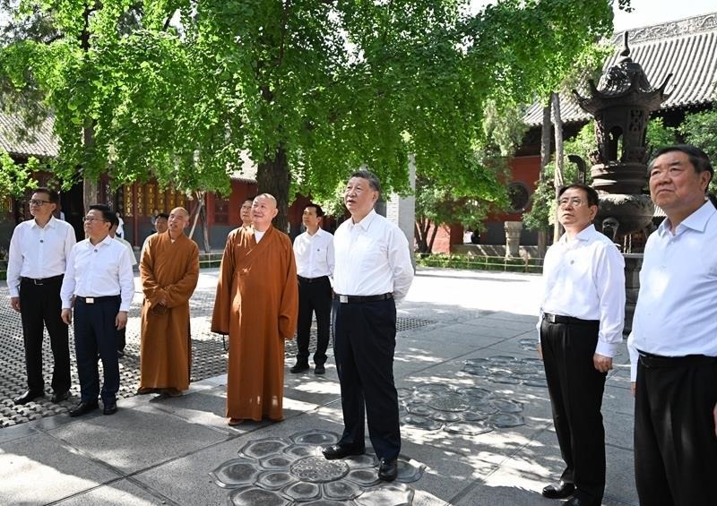 △2025年5月19日，習(xí)近平總書記在河南洛陽(yáng)白馬寺考察。